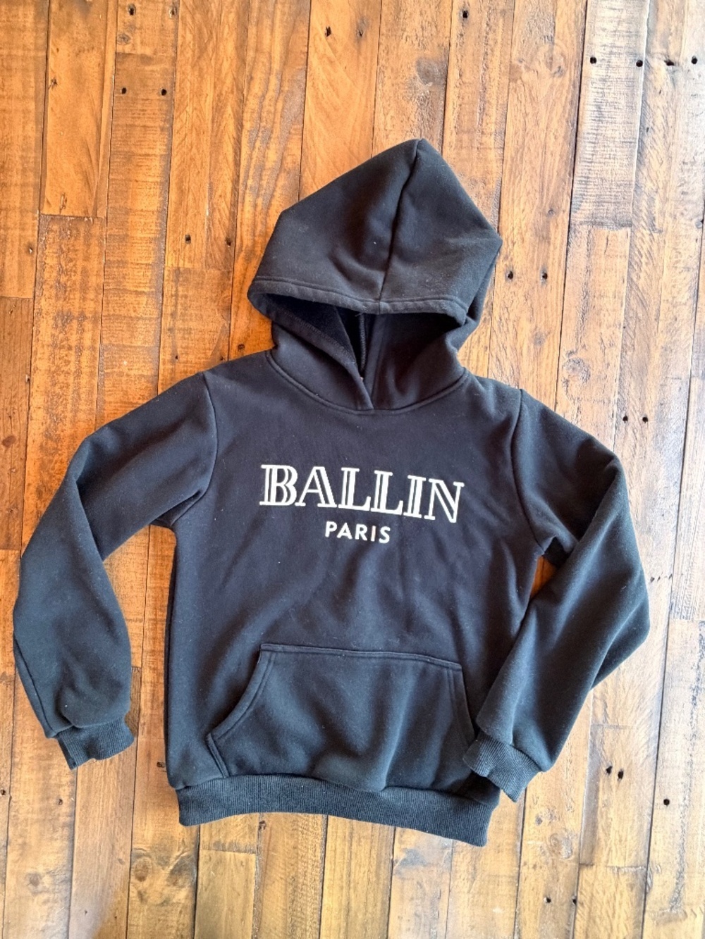 Lola & The Boys “Ballin’” Hoodie Black Size 12 EUC Girls Graphic Sweatshirt